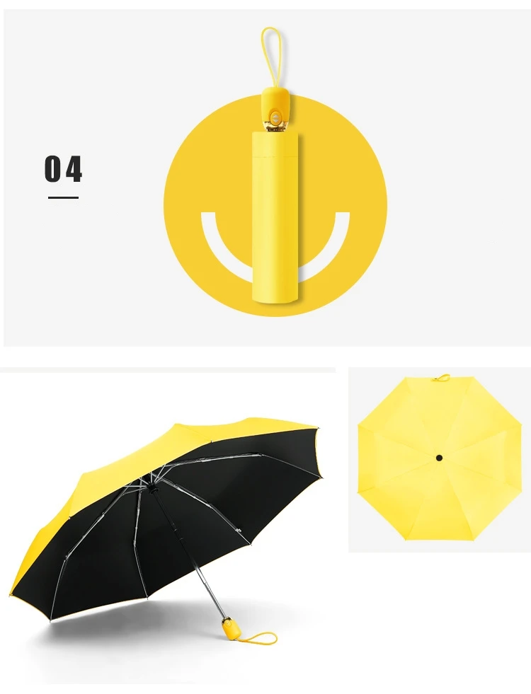 Women Rain Automatic Umbrella Durable Anti-UV Waterproof Quality Men Umbrellas Three Folding Female Parasol RG076