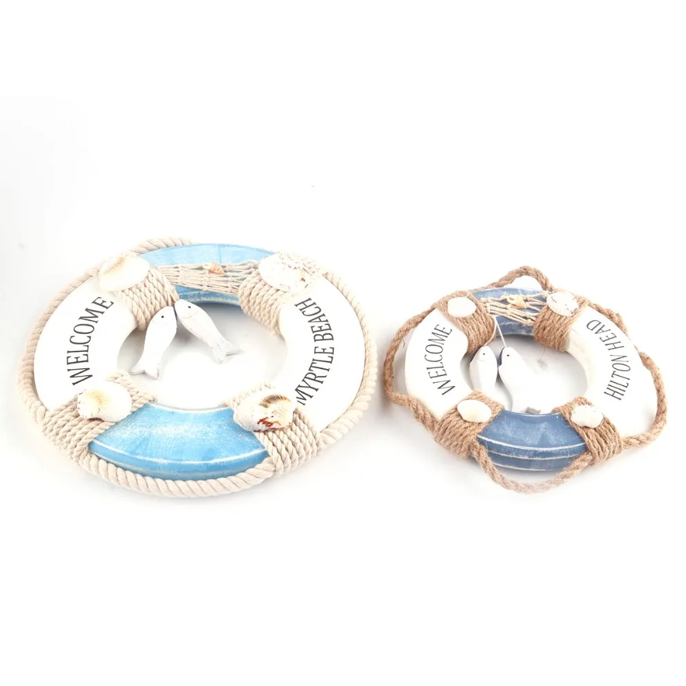 Морской деревянный спасательный круг декоративный для дома пляжа двора