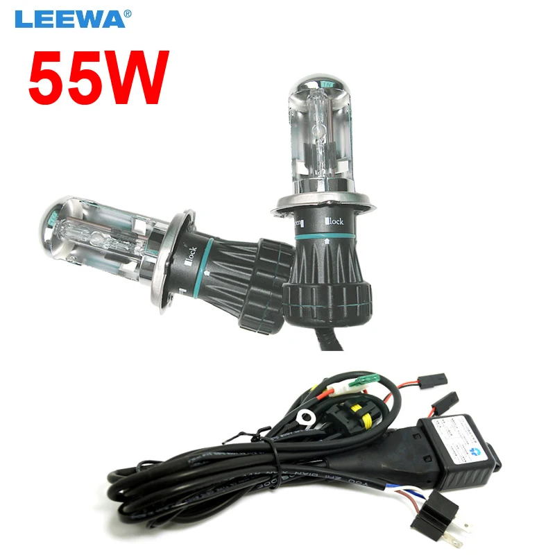 LEEWA 55 Вт ксеноновые фары для автомобиля H4 9003 Hi/Lo Биксеноновые лампы и жгут