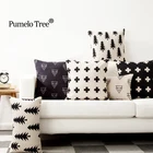 Чехол для подушки с Северными мотивами Черный Белый Геометрический дом подушки для дивана автомобильное сиденье скандинавский Декор домашний декор Capa De Almofada