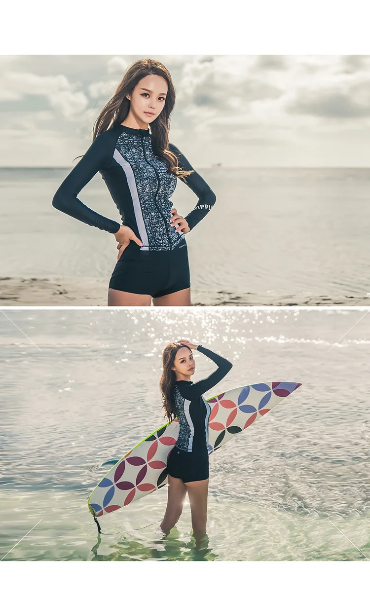 Одежда для плавания для женщин Модный Rashguard купальник для серфинга с длинным рукавом танкини больших размеров для серфинга купальные костюмы Раш Гард бадпак