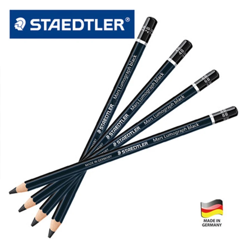 1 шт. Staedtler 100B Рисование Живопись Карандаш для эскизов уголь 2B | 4B | 6B | 8B карандаш эскиз Профессиональный пишущий угольный карандаш