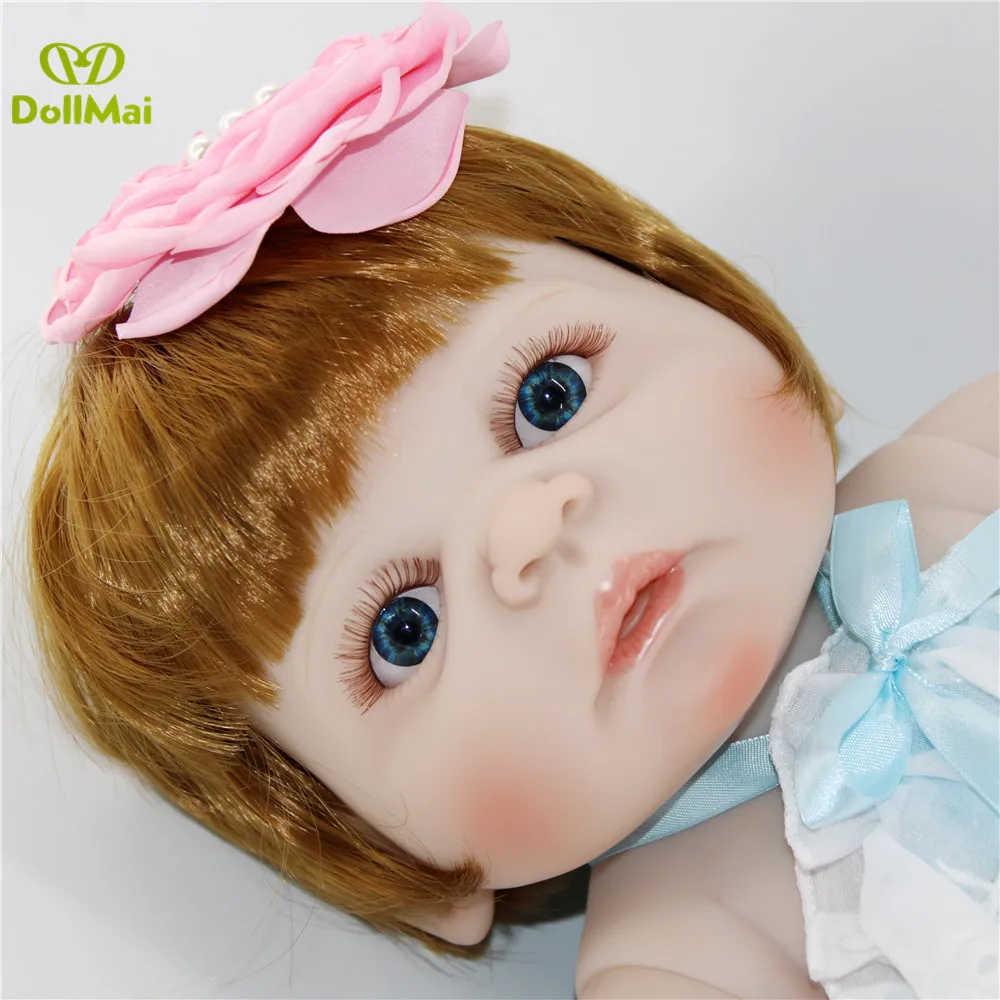 DollMai 57 см полное Силиконовое боди Reborn Baby Doll игрушка Реалистичная новорожденная