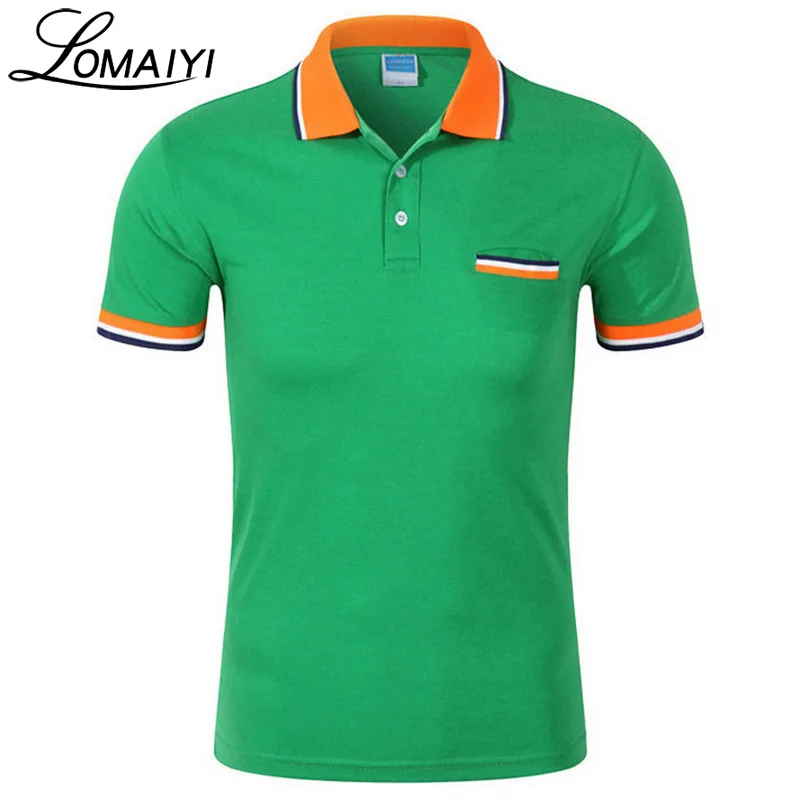 LOMAIYI Бренда Фруктов Цвета работы рубашки поло Для мужчин женщин с карманом 2018