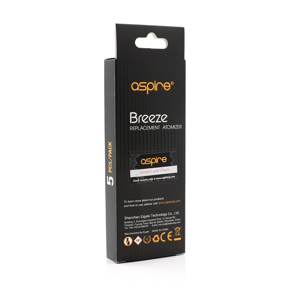 Оригинал 5pcs-pack Aspire Breeze катушки для приборов бренда &quotAspire&quot комплект breeze 2