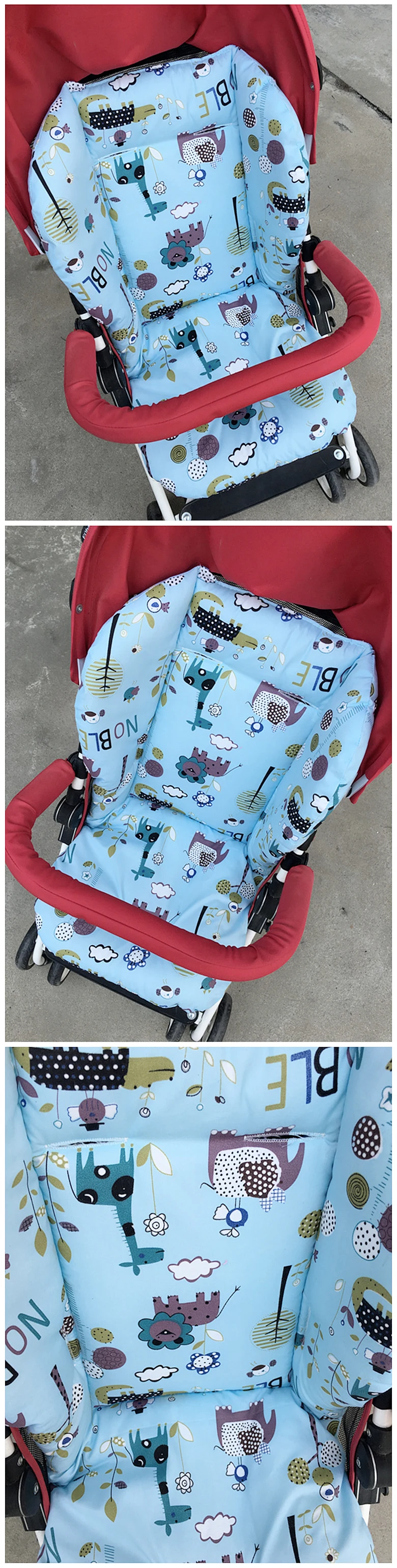 Cute Polar Bear Baby Stroller Seat Cushion Pushchair Pram Cotton Mattress Baby Carriage Seat Padding Liner Stroller Accessory