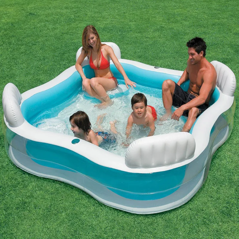 INTEX 229*229*66 см сиденье спинки бассейн большой Zwembad Piscine Gonflable детский с