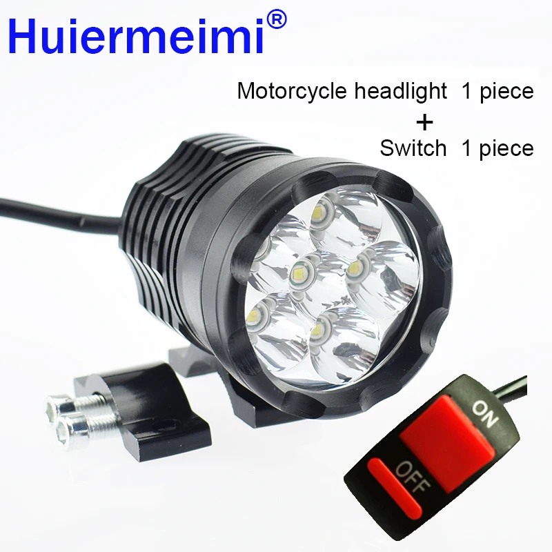 

2 шт., светодиодный налобный фонарь для мотоцикла, 6000 К, 12 В, 60 Вт