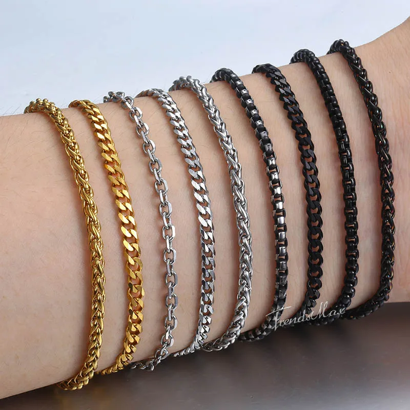 Браслеты цепочки из нержавеющей стали KBB13A для мужчин и женщин браслет кубинской