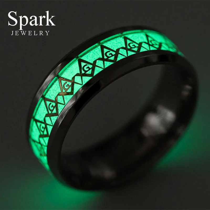 Светящиеся Кольца Spark в стиле панк из титановой стали для женщин и мужчин