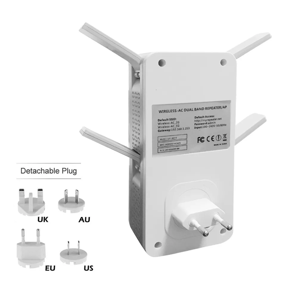 PIXLINK Wireless-AC Dual Band 2600 Мбит/с WIfi Range Extender Repeater AP LV-AC10 4x4 MU-MIMO технология Beamforming до 2 6