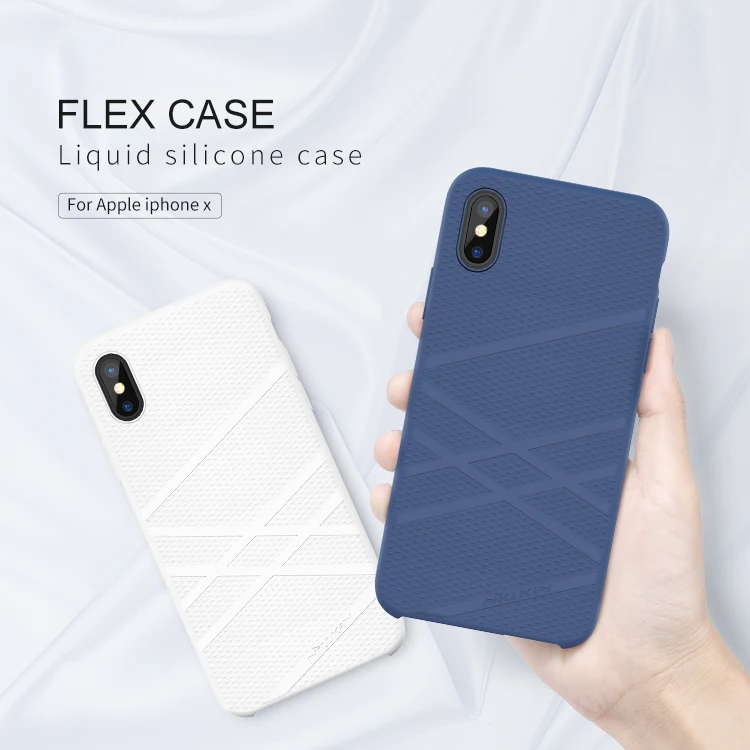 Nillkin жидкий силиконовый PC мягкий гибкий чехол Чехол для Iphone X чехол с микро-волоконной внутренней крышкой для iPhone X оболочка хорошее касание