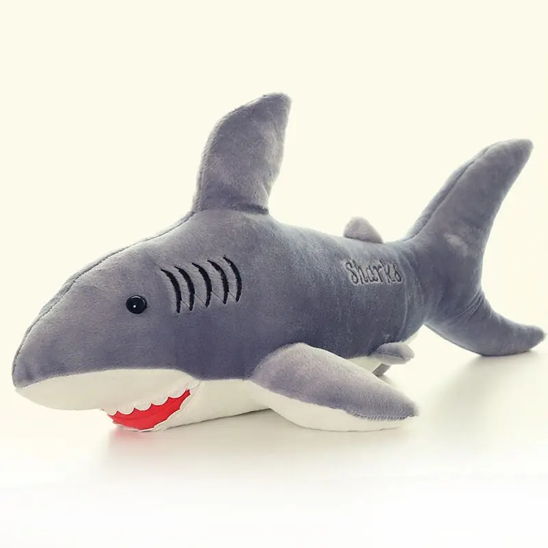 

AOSST 45cm Big Size Funny Soft Bite Shark Plush Toy Pillow Appease Cushion Gift For Children Xmas Gift Toys Store Good Quality