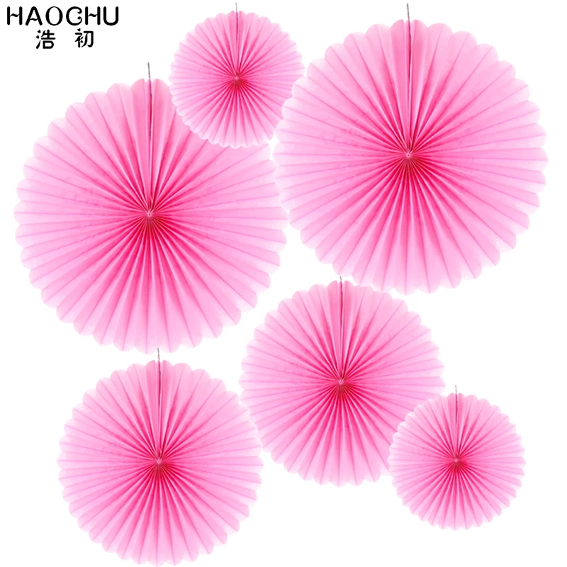 

6 шт. складной бумажный веер с цветами и розочками для детской вечеринки на день рождения Домашний свадебный душ фон для новогодних украшени...
