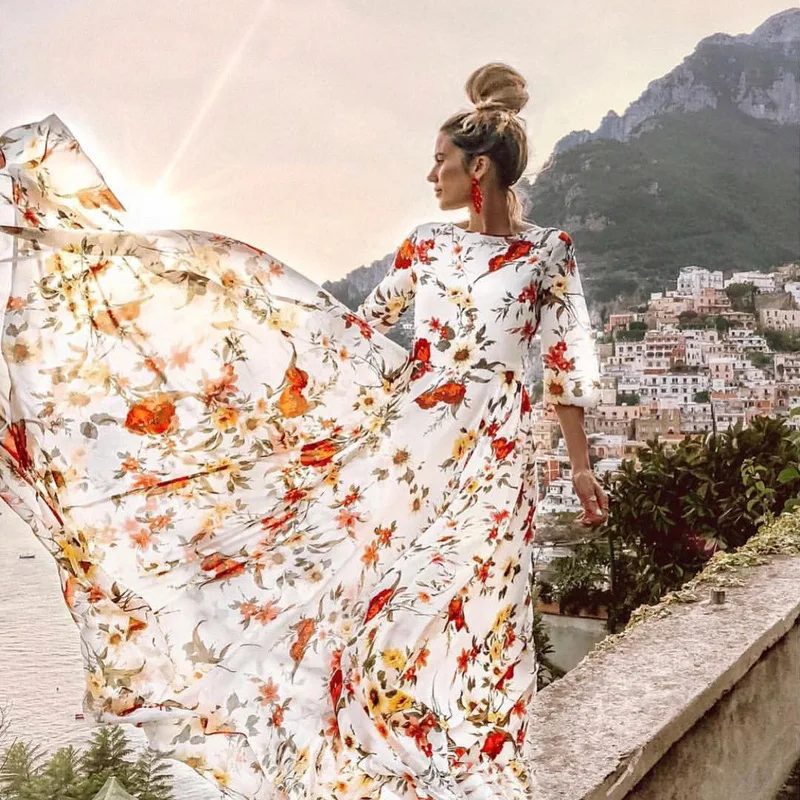 Богемные платья для женщин 2019 Лето повседневное Бохо длинное пляжное платье