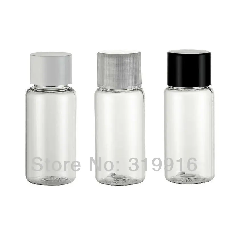

100pc/lot 15ml transparent Mini vial clear makeup plastic PET plastic travel set bottles containers with screw cap