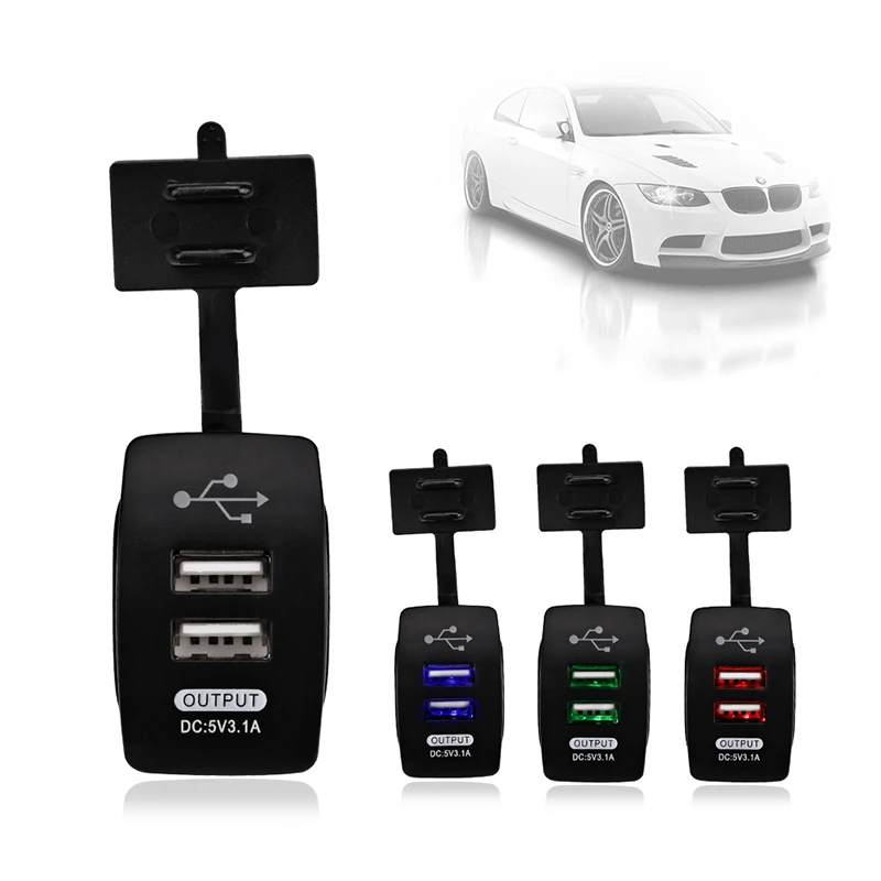Универсальное автомобильное зарядное устройство с двумя USB портами 5 В 3 1 А