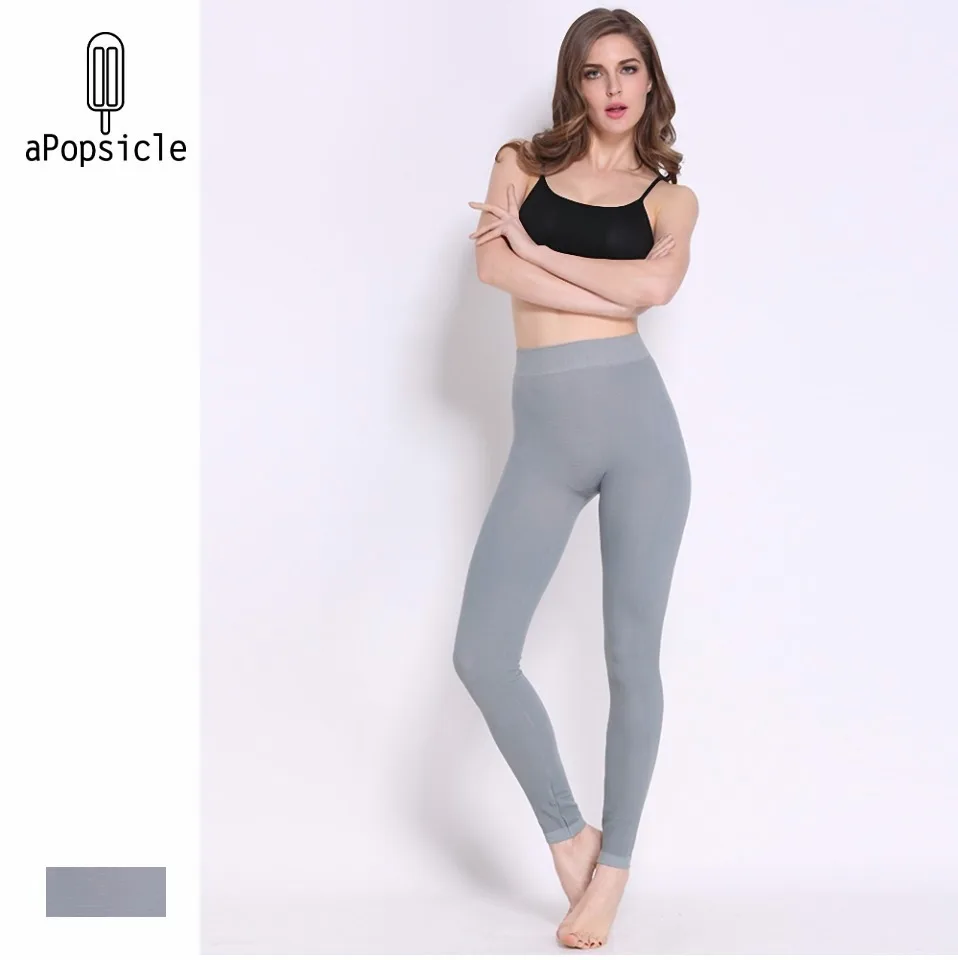Однотонные серые тонкие леггинсы для фитнеса йоги гимнастические спортивные