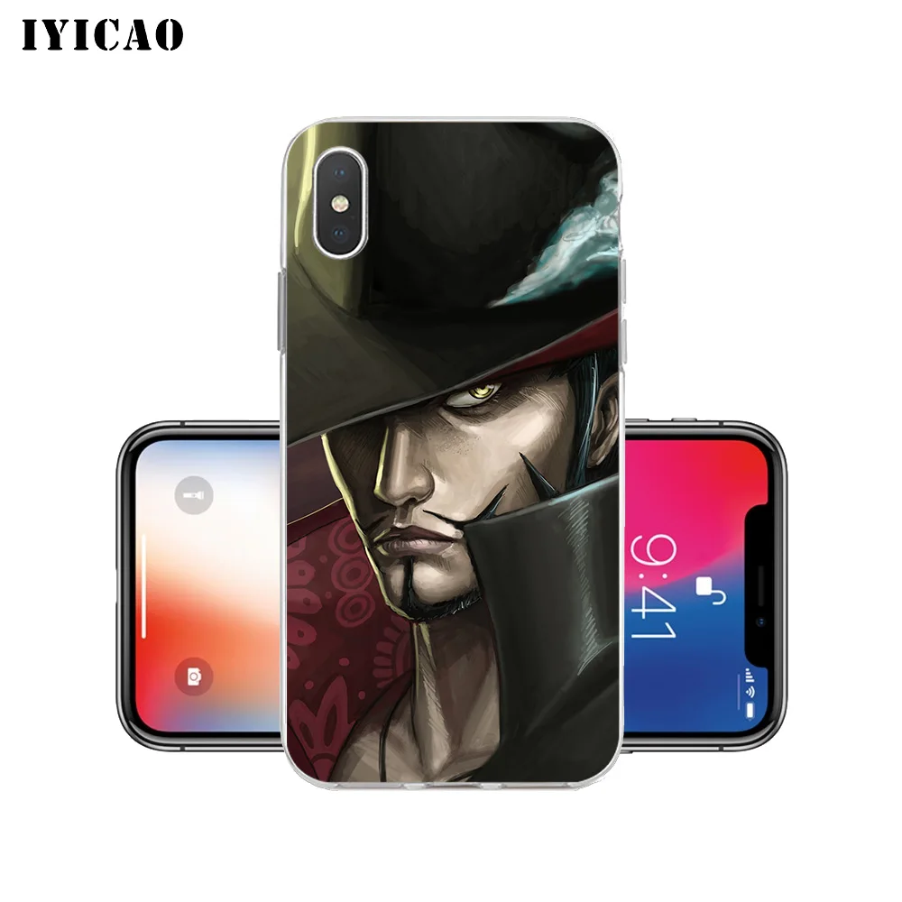 IYICAO Mihawk shanks Цельный Мягкий силиконовый чехол для телефона iPhone X XR XS MAX 6 6s 7 8 Plus 5 5S SE