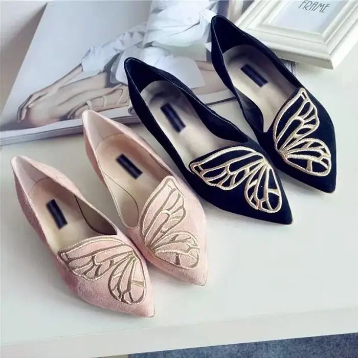 Мода женщины плоские обувь указал носок обуви женщина туфли замша оксфорд черный