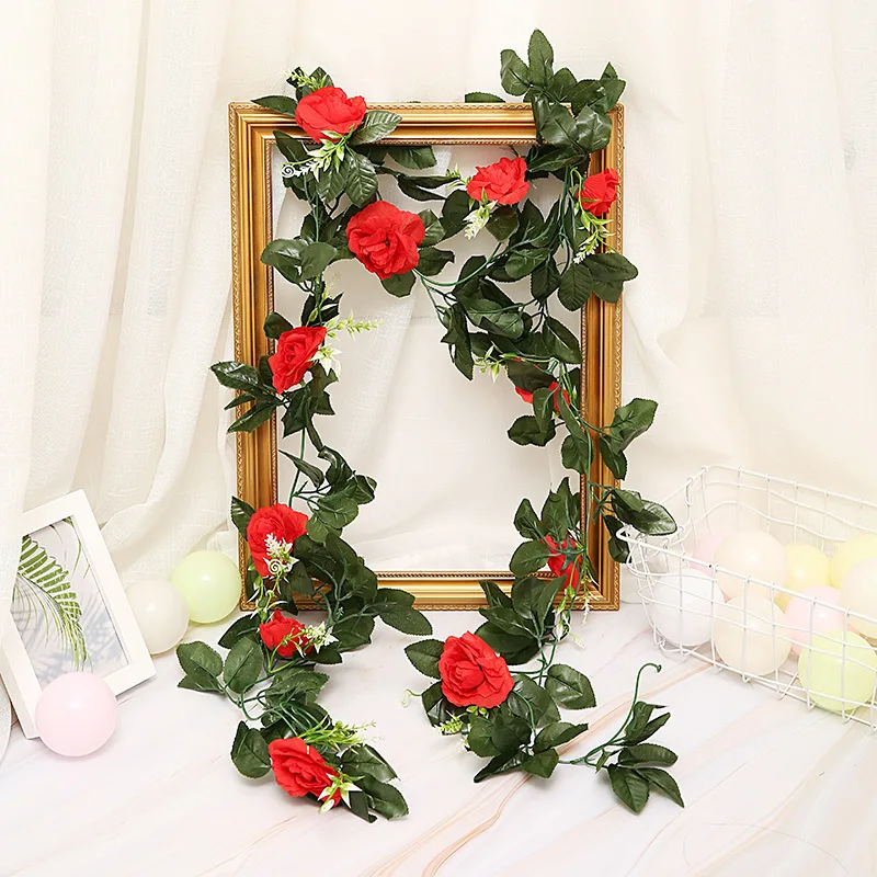 11/13heads 240cm Artificial Flowers Vine Home Wedding Garden Decor Rose Fake Rattan String Festival Hanging Silk flower | Дом и сад