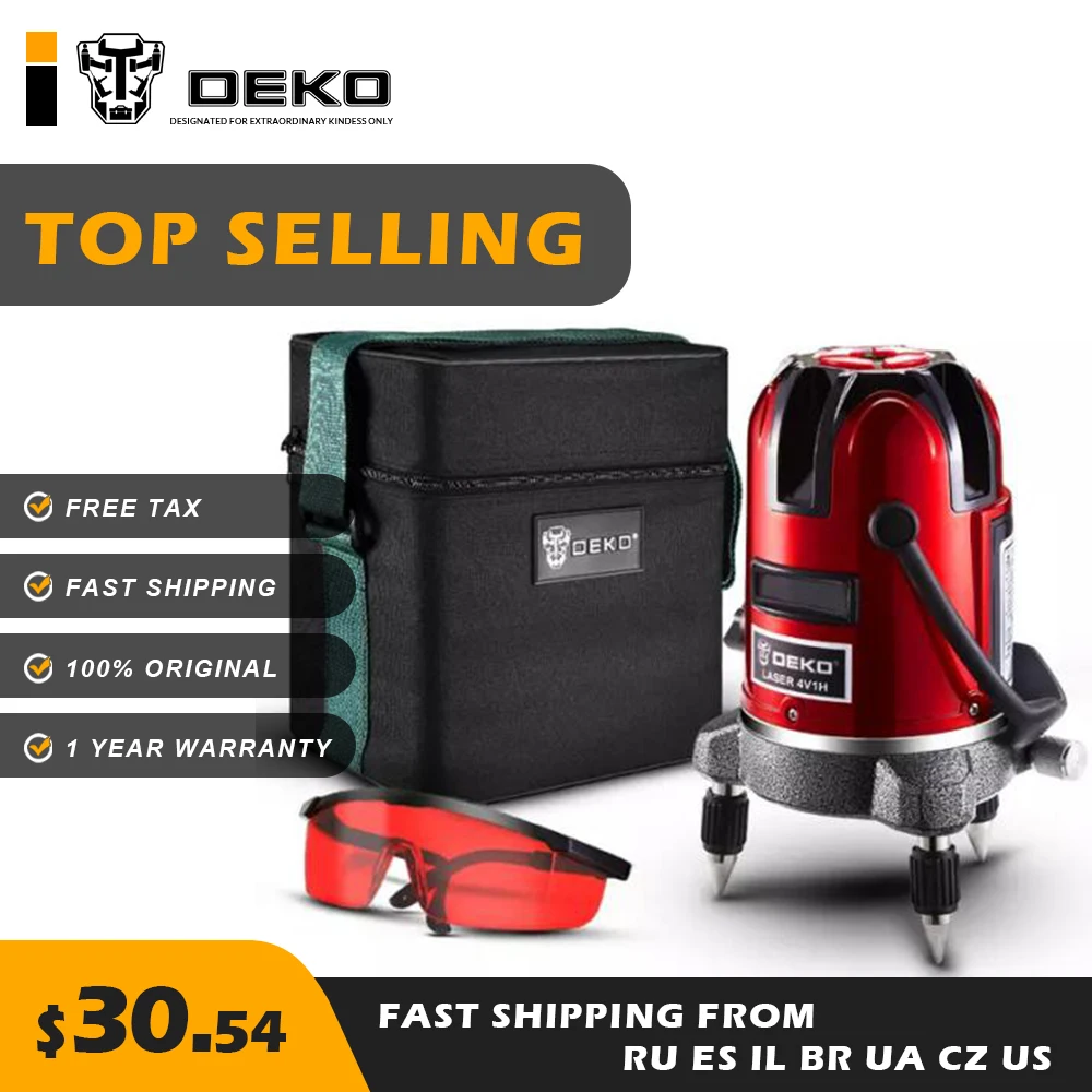 DEKO LL5 Series 5 Line 6 Points красный лазерный уровень по горизонтали и вертикали 360 ° интеллектуальная Регулировка завод