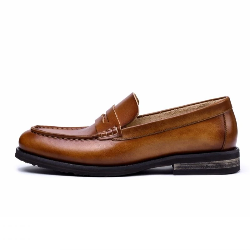 Top Quality Business Man Genuine Leather Casual Shoes New Retro Comfort Slip On Loafers Summer Breathable Low Heel Driving | Обувь