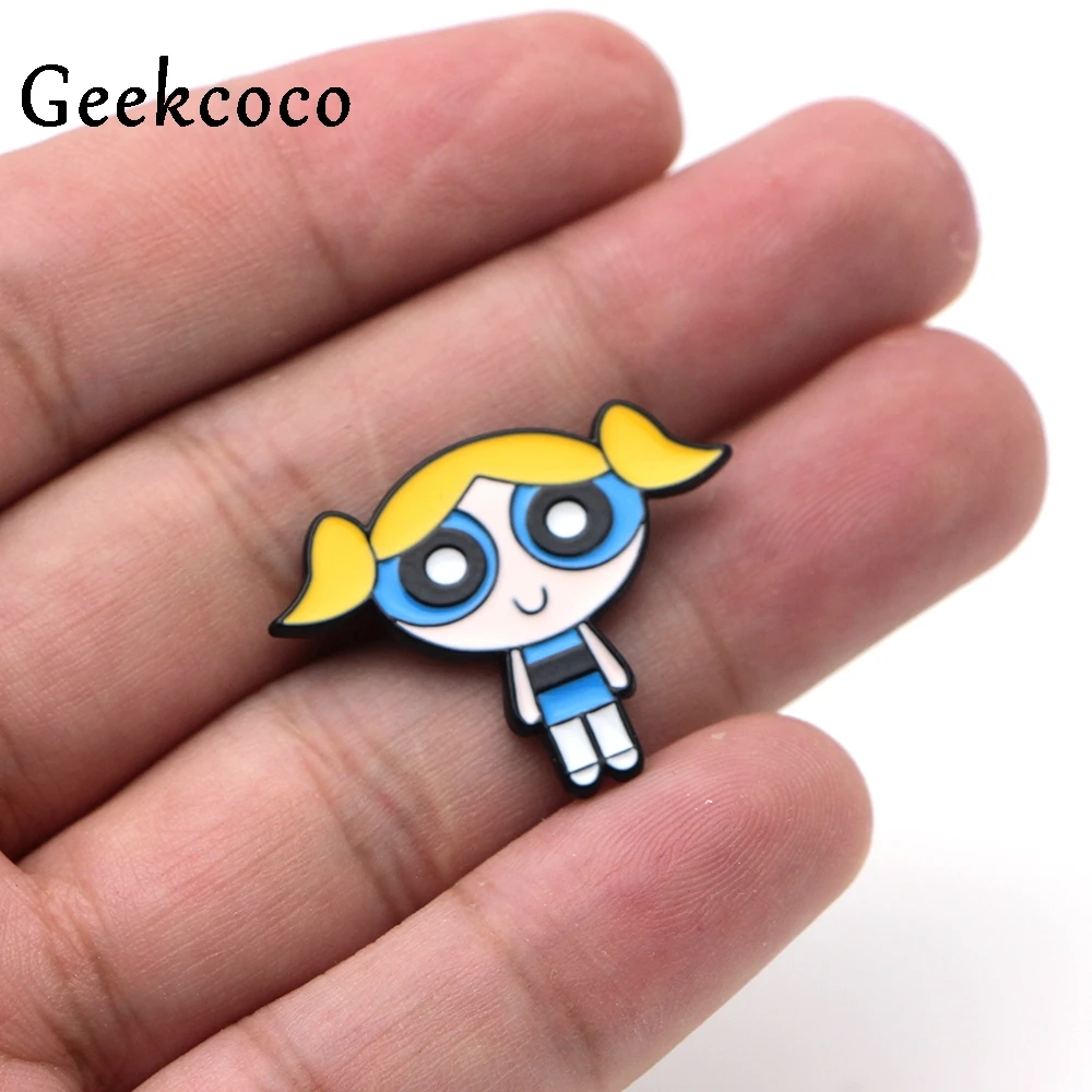 Powerpuff девушки мультфильм цинкового сплава шпильки значки para рубашка сумка Одежда Кепка рюкзак броши для обуви значок украшения J0136