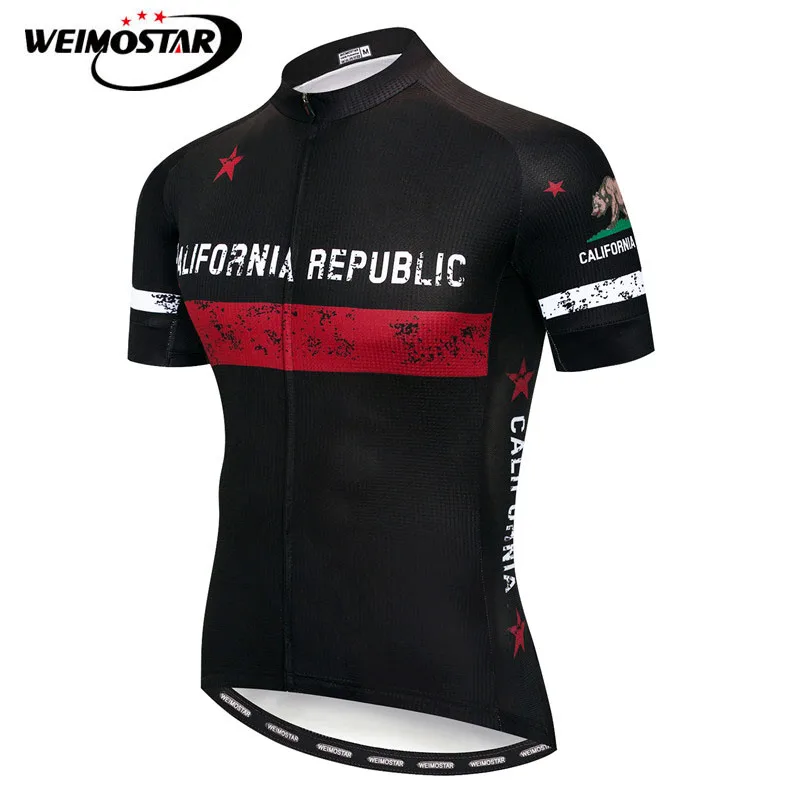 Weimostar CALIFORNIA Registry Team велосипедная майка черная летняя MTB быстросохнущая одежда Ropa