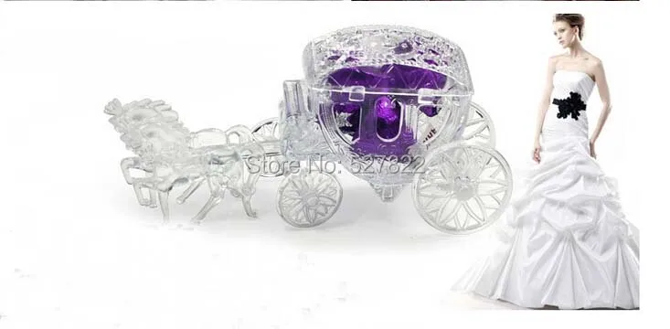 

20pcs Fairy Tale Carriage Wedding Favor Boxes Clear Candy Box Gift Transparent Boxes with PVC Packing Free Shipping