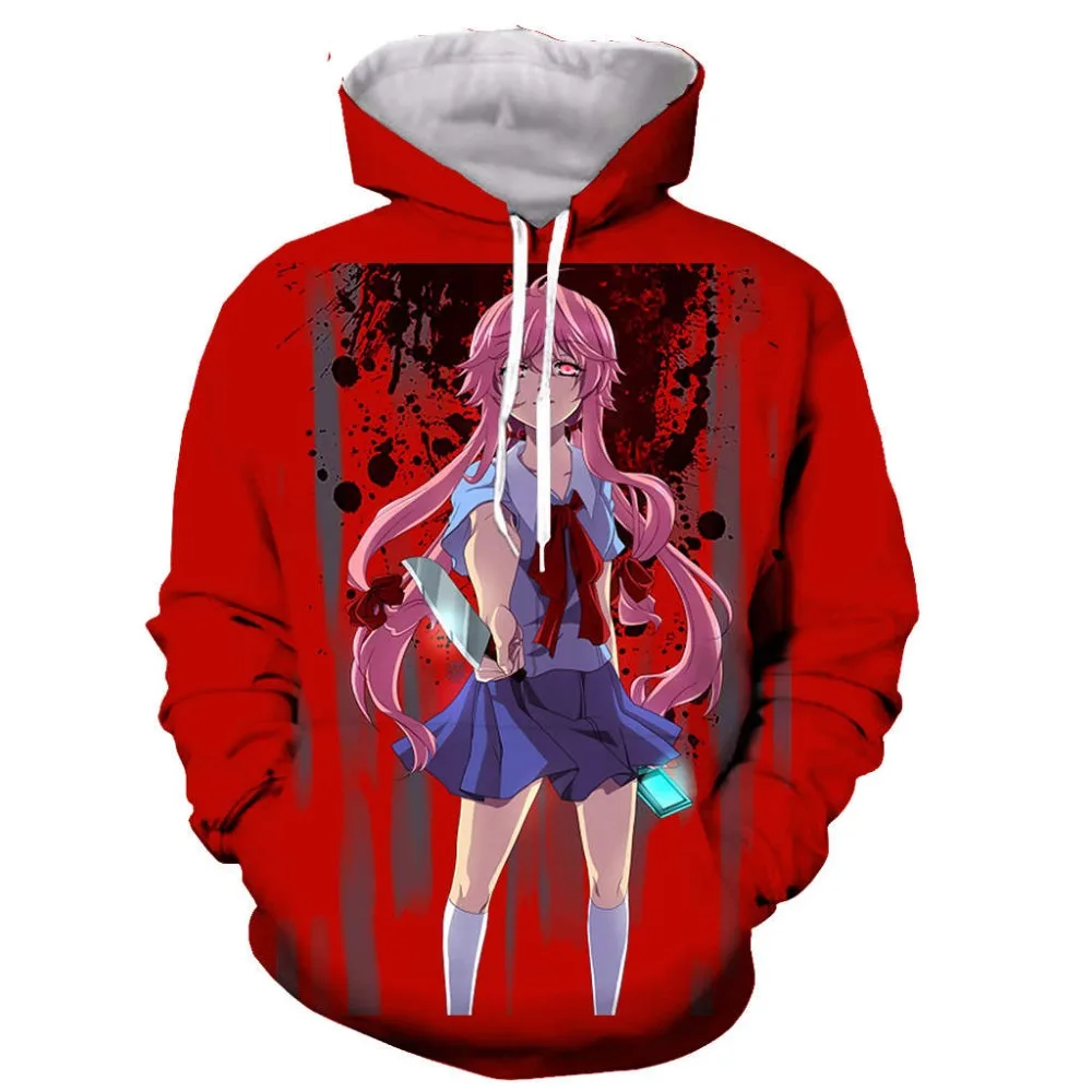 

New design hoodie men/women funny Future Diary 3D printed hoodies sweatshirts casual Harajuku style streetwear tops