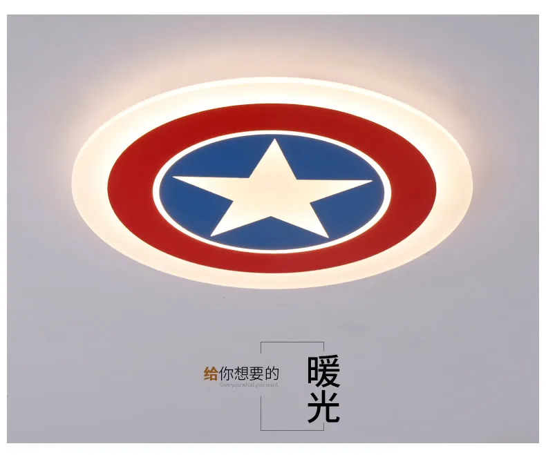 Captain America children's room Cartoon Led ceiling lights plafond lamp for home living light fixture | Лампы и освещение