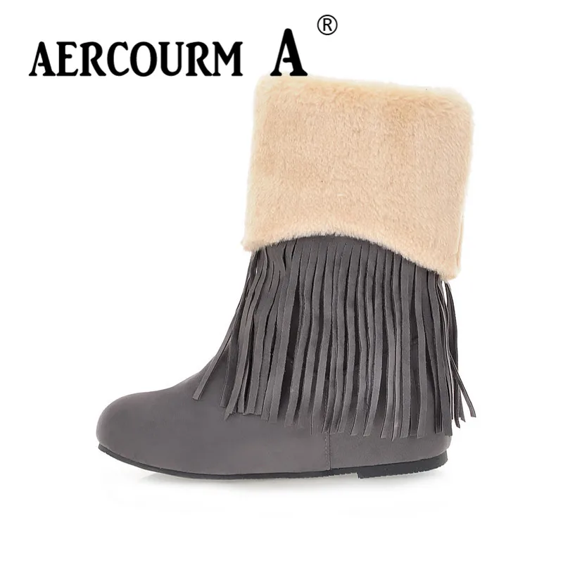 Aercourm A/2018 зимние ботинки с круглым носком на платформе средней длины плоской