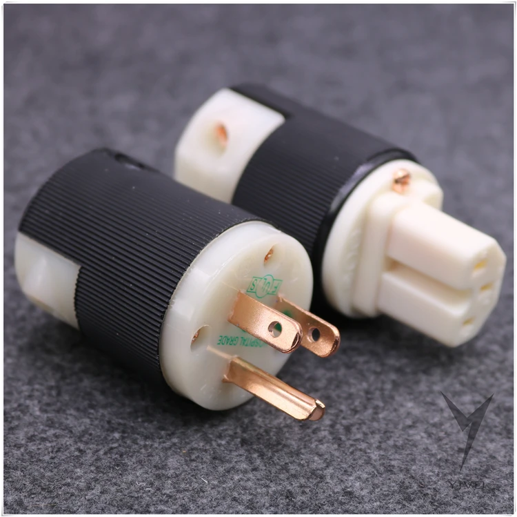 Hubwell HBL8215C YIVO HIFI DIY Латунь США разъем аудио Больница класса IEC женский Американский стандарт Мужской Разъем питания