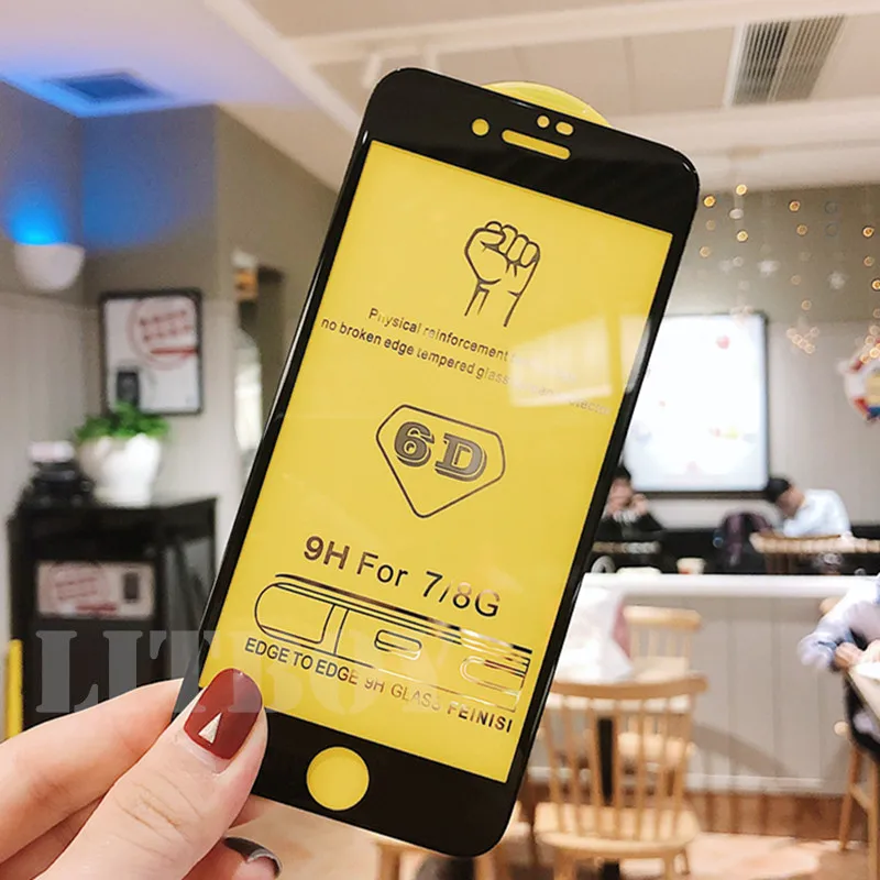 Полное покрытие 6D Защитное стекло для iPhone 6 7 X XS Max XR закаленное защитное стекло для экрана для iPhone 7 6S 8 Plus 7 8 стеклянная пленка