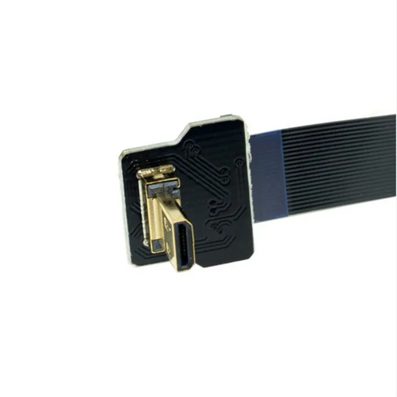 Плоский кабель 90 градусов вниз под углом FPV Micro HDMI совместимый штекер к FPC для