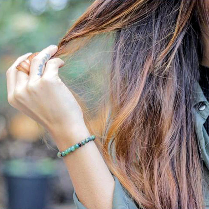 Мужской браслет 6 мм бусины из натурального камня для мужчин и женщин аксессуар