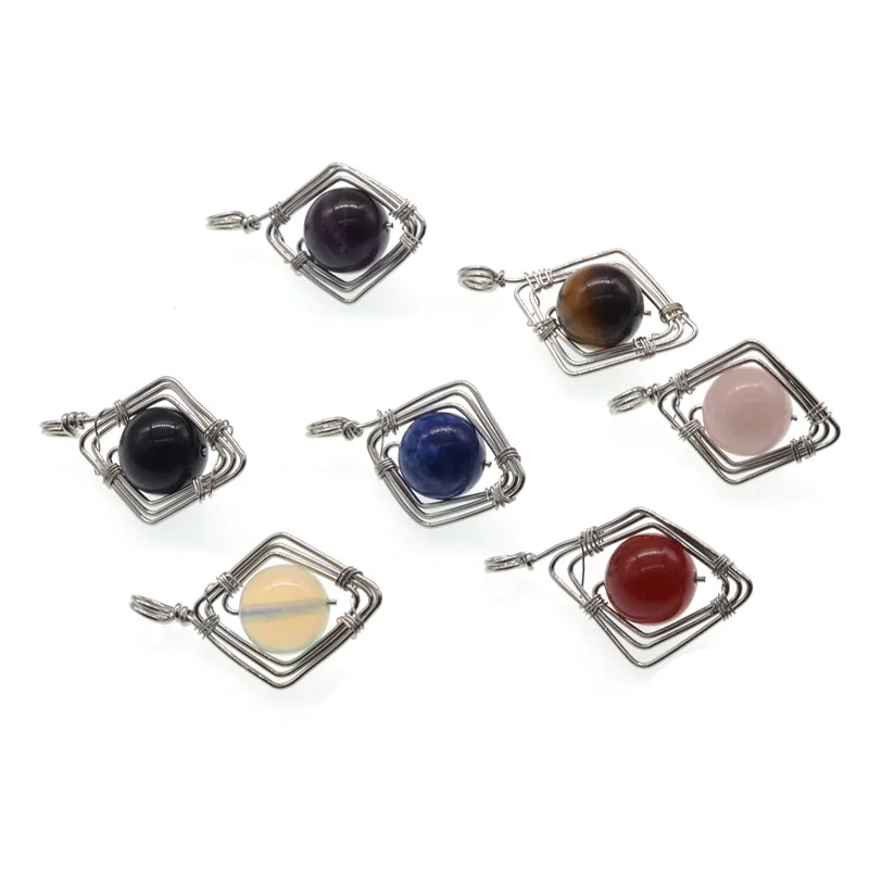 High Quality Wholesale 5pcs\lot Gem stone Pendant Stone Beads for Charms Necklace Bracelet DIY fashion Jewelry | Украшения и
