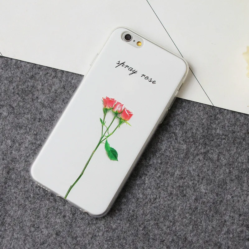 Чехол ZUCZUG с 3D рельефным листом мультяшный чехол для iphone 7 милыми растениями