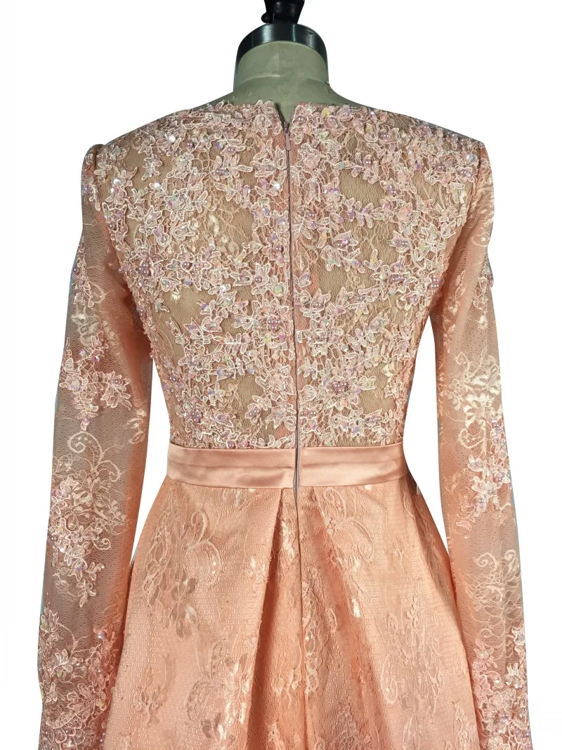 Красивое коктейльное платье с длинными рукавами сексуальные мини аппликация