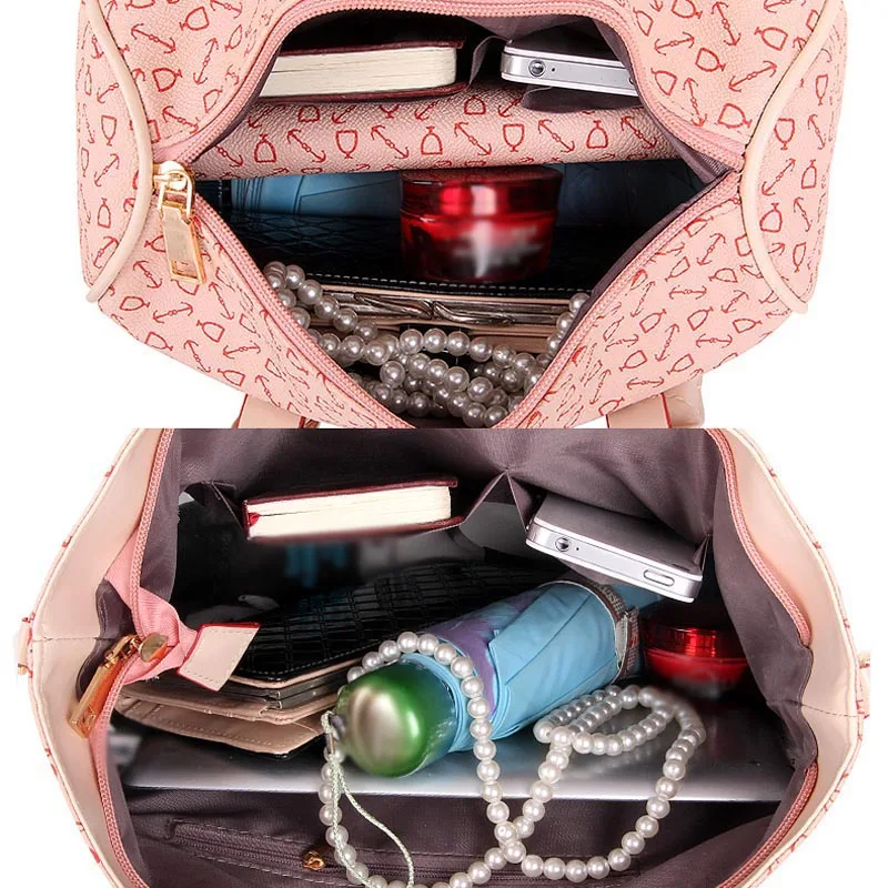 Комплект женской сумки с принтом 5 шт./компл. сумка из искусственной кожи на плечо