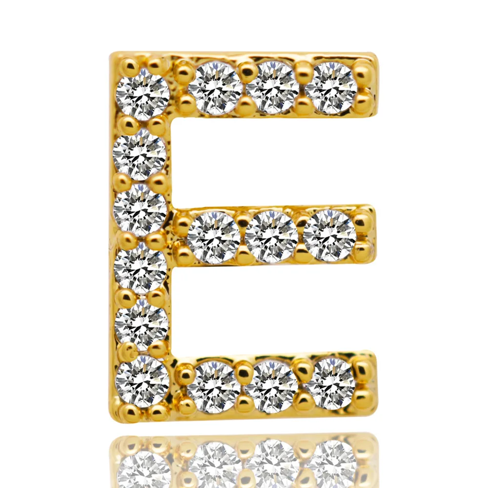 Циркониевый камень CZ Pave Bling Iced Out одна буква зубы Grillz для мужчин имя грили Косплей вечерние рэппер ювелирные изделия золото серебро