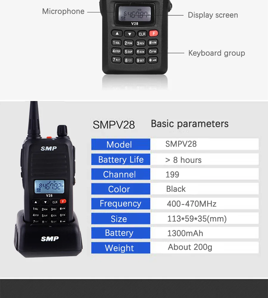 Для портативной рации Motorola SMP-V28 двухстороннее Портативная радиостанция для радиолюбителя КВ трансивер любительской удобный