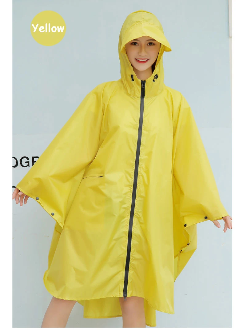 Yellow Модная большая Кепка с капюшоном, женский плащ, плащ, для улицы, водонепроницаемый, длинный, непроницаемый, дождевик, пончо, плащ для пеших прогулок, альпинизма, велоспорта - Цвет: Yellow