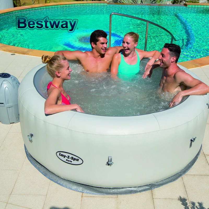 54148 Bestway 7" x 26"/196x66 см Палм-Спрингс AirJet надувная ванная набор большой круглый толстый надувной семейный бассейн для 4-6
