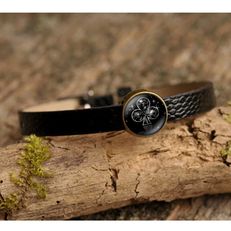 Браслеты и браслеты в стиле покера коллаж 14 мм стеклянный кабошон художественная