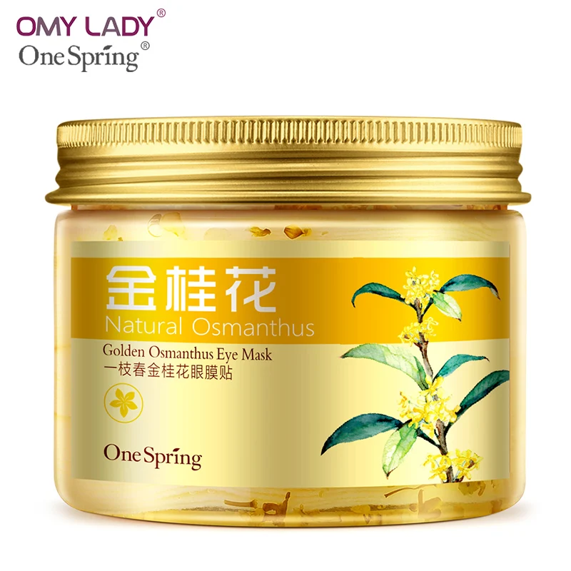 Золотая маска для глаз One Spring 80 шт. с османтусом коллагеновый гель антивозрастной