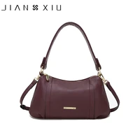 jianxiu genuine leather luxury handbag women bags designer shoulder crossbody bag for women 2020 lychee texture tote bag 2 color
