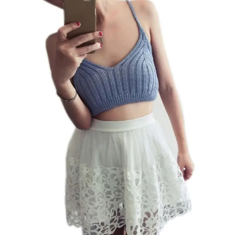 Топ женский вязаный укороченный на осень/зиму/лето 2017 | Женская одежда