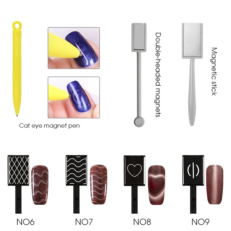 Горячая продажа 13 шт различных дизайнов кошачьи глаза магнитные палочки для DIY